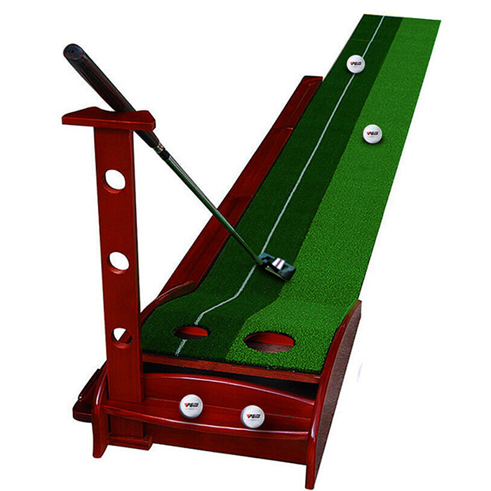 Hillman PGM Pine Wood Golf Putting Trainer with Auto Ball Return