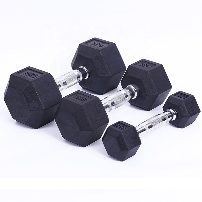 Ironman Rubber Coated Hex 30kg Dumbbell