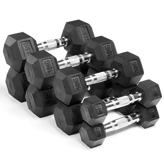 Ironman Rubber Coated Hex 12.5kg Dumbbell Pair