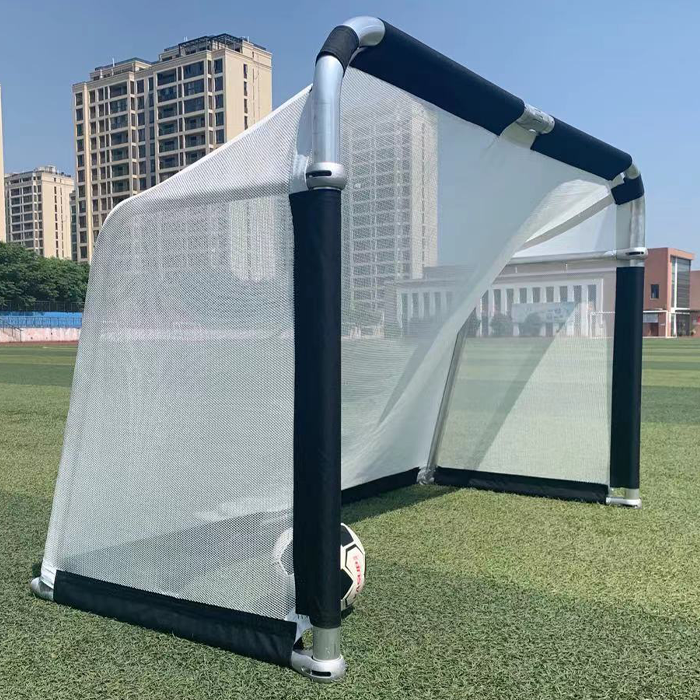 Hillman 6ft x 4ft Aluminium Folding Football Goals - 2 Pack