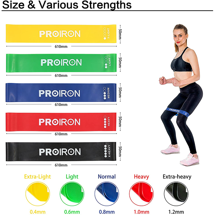 PROIRON Resistance Loop Band Set - 5 Exercise Bands