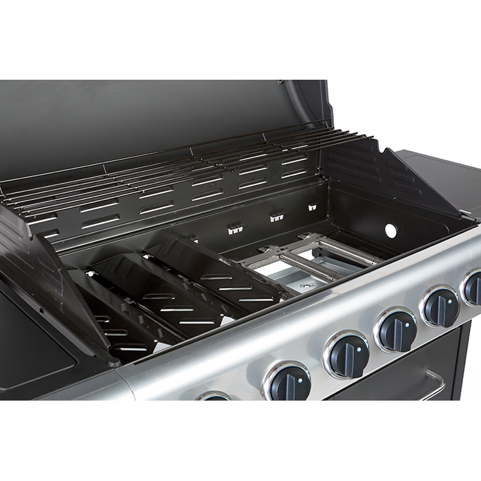 Embermann Prestige 6 Burner Gas Barbecue with Side Burner, Free Heavy-Duty Cover & Deluxe BBQ Tool Set - Image 4