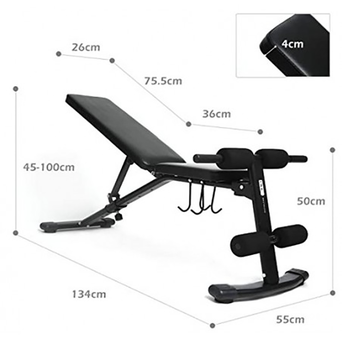 BodyTrain Adjustable Squat & Bench Press Rack with Foldable Adjustable Weight Bench Package