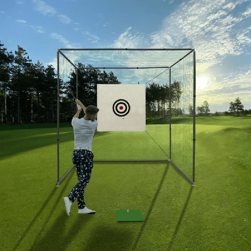 Hillman PGM 3m Semi-Commercial Golf Practice Cage & Net with Target and Stainless Steel Poles