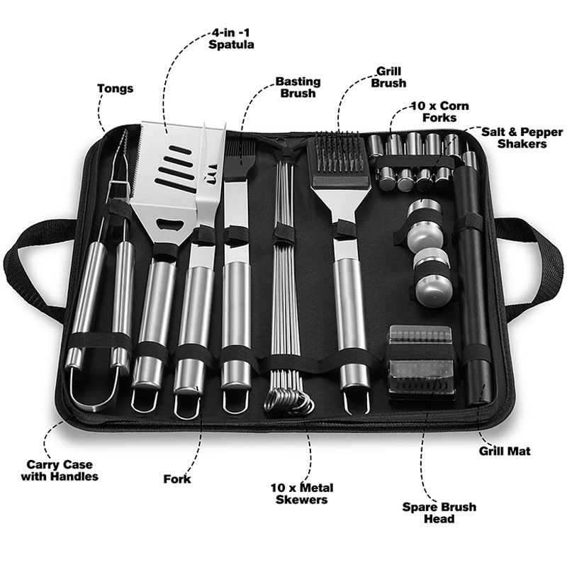 Embermann Prestige 6 Burner Gas Barbecue with Side Burner, Free Heavy-Duty Cover & Deluxe BBQ Tool Set
