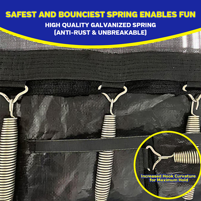 9x14ft Rectangular Trampoline with Safety Enclosure Blue