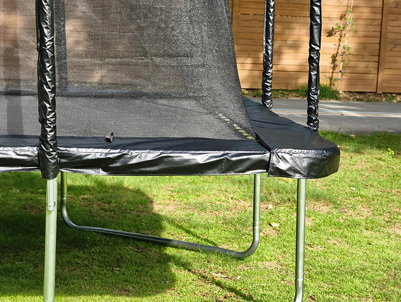 7x11ft Rectangular Trampoline with Safety Enclosure Black FREE Ladder & Basketball Game