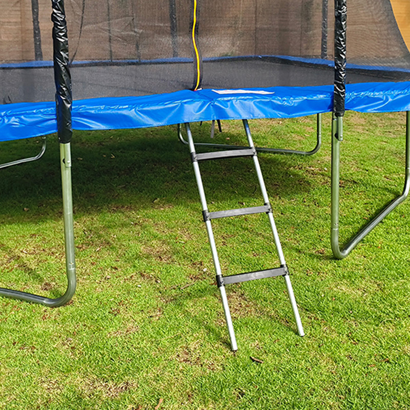 5x7ft Rectangular Trampoline with Safety Enclosure Black FREE Ladder & Basketball Game