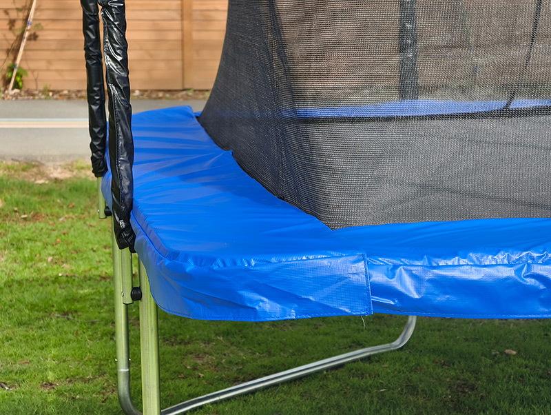 5x7ft Rectangular Trampoline with Safety Enclosure Black FREE Ladder & Basketball Game