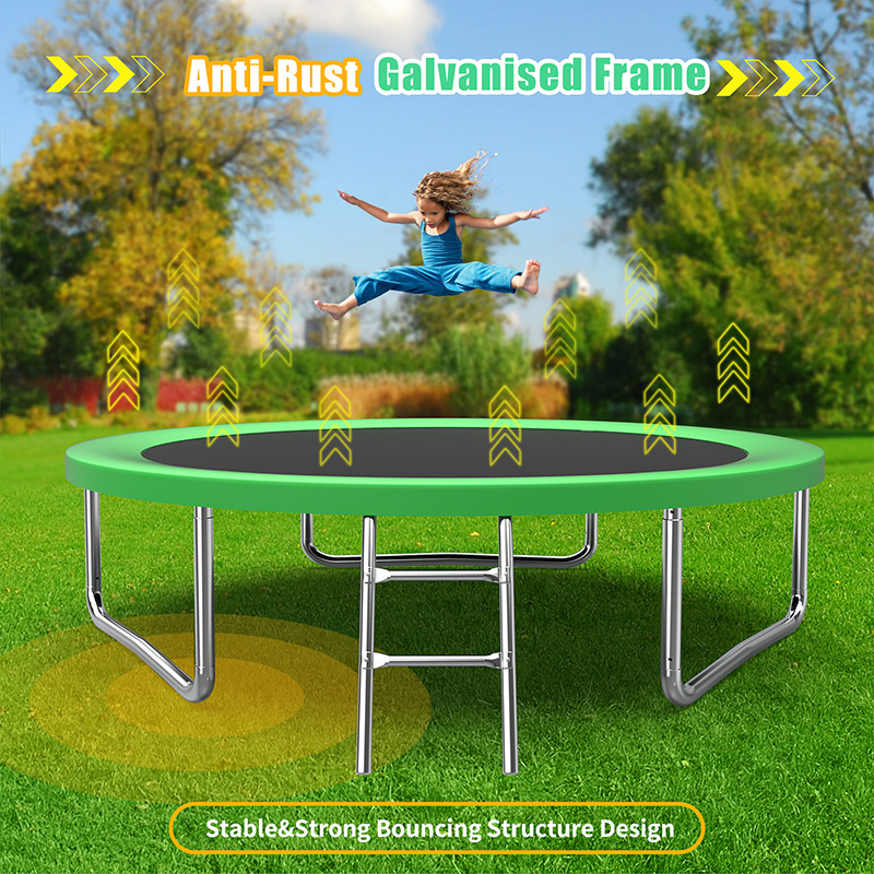 Velocity 8ft Trampoline with Safety Enclosure and Ladder