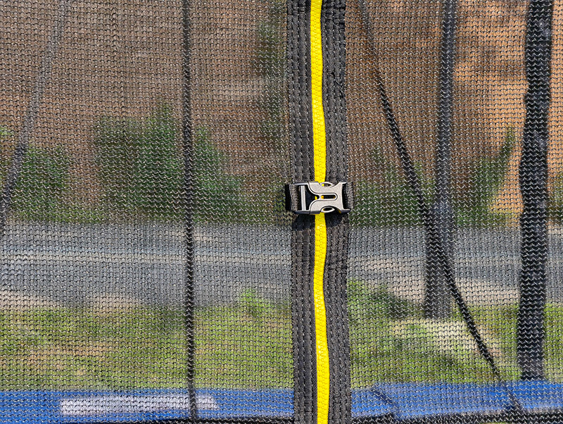 5x7ft Rectangular Trampoline with Safety Enclosure Black FREE Ladder & Basketball Game