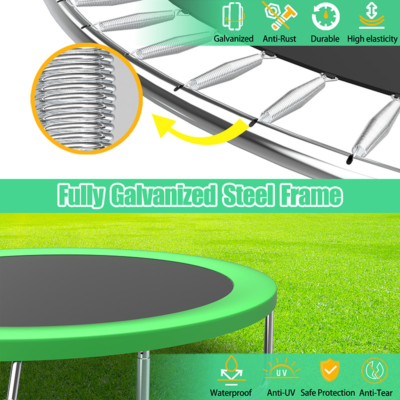 Velocity 8ft Trampoline with Safety Enclosure and Ladder