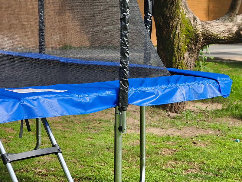 10x12ft Rectangular Trampoline with Safety Enclosure Blue FREE Ladder & Basketball Game