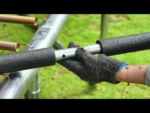 Big Air Bounce 10x12ft Rectangular Trampoline with Safety Enclosure Blue FREE Ladder & Basketball Game - Image 2