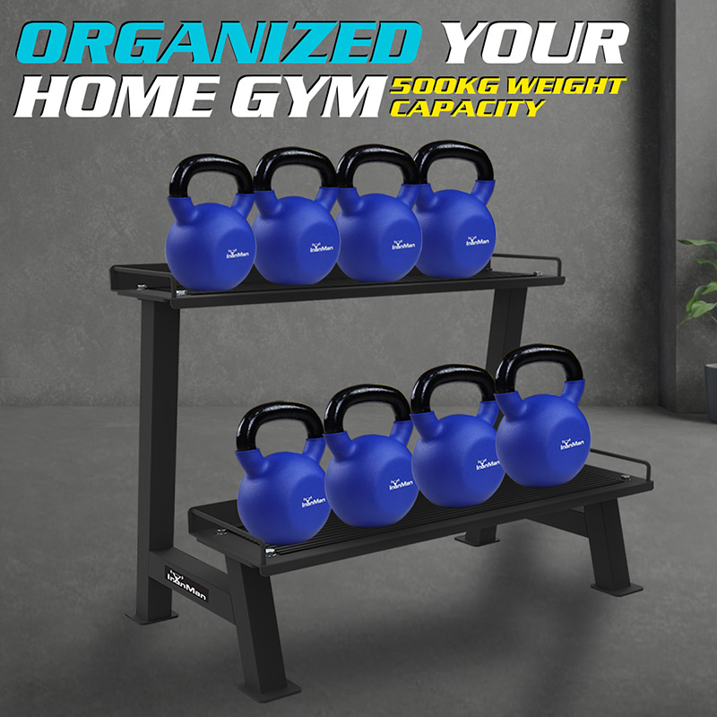 IronMan Two-Tier Kettlebell Storage Rack