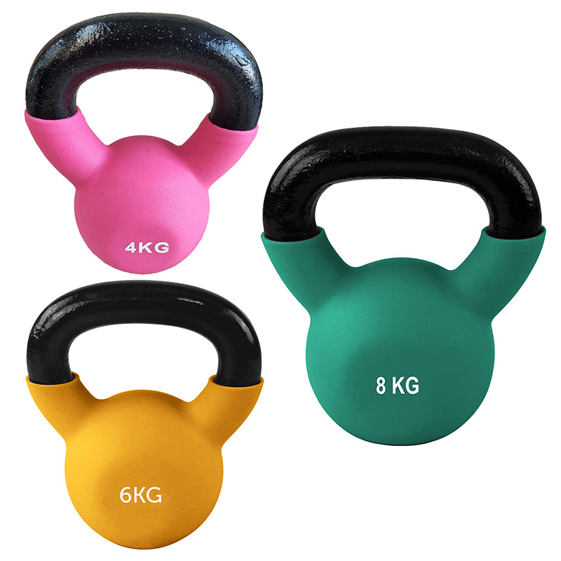 Ironman Cast Iron Coated Kettlebell Set (4kg, 6kg, 8kg)