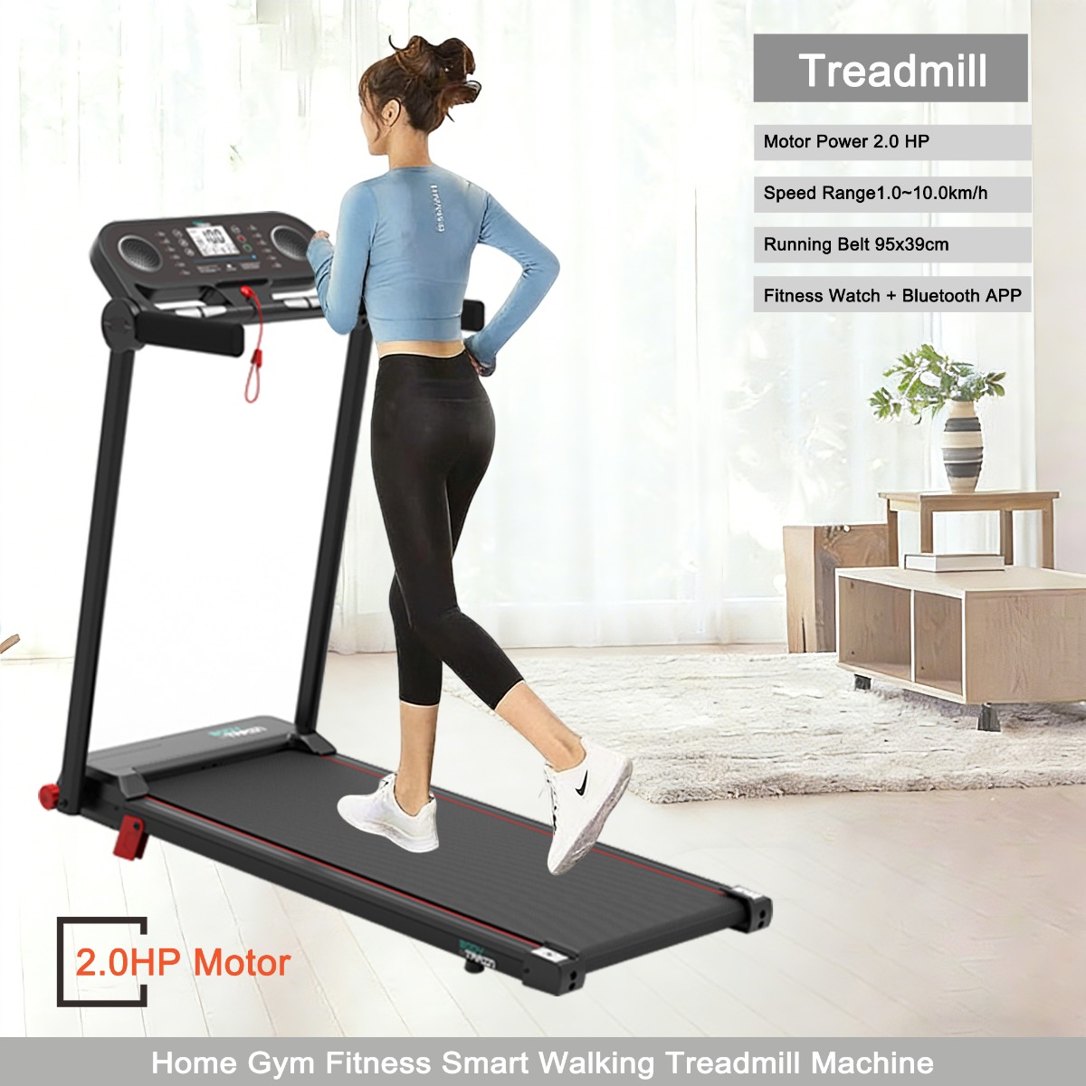 BodyTrain T-118 Motorised Folding Bluetooth Treadmill